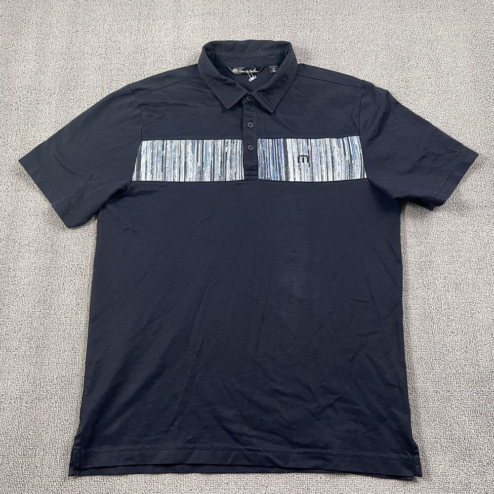 Travis Mathew Polo Shirt Adult Medium Black Short Sleeve Golf Golfing Casual Men